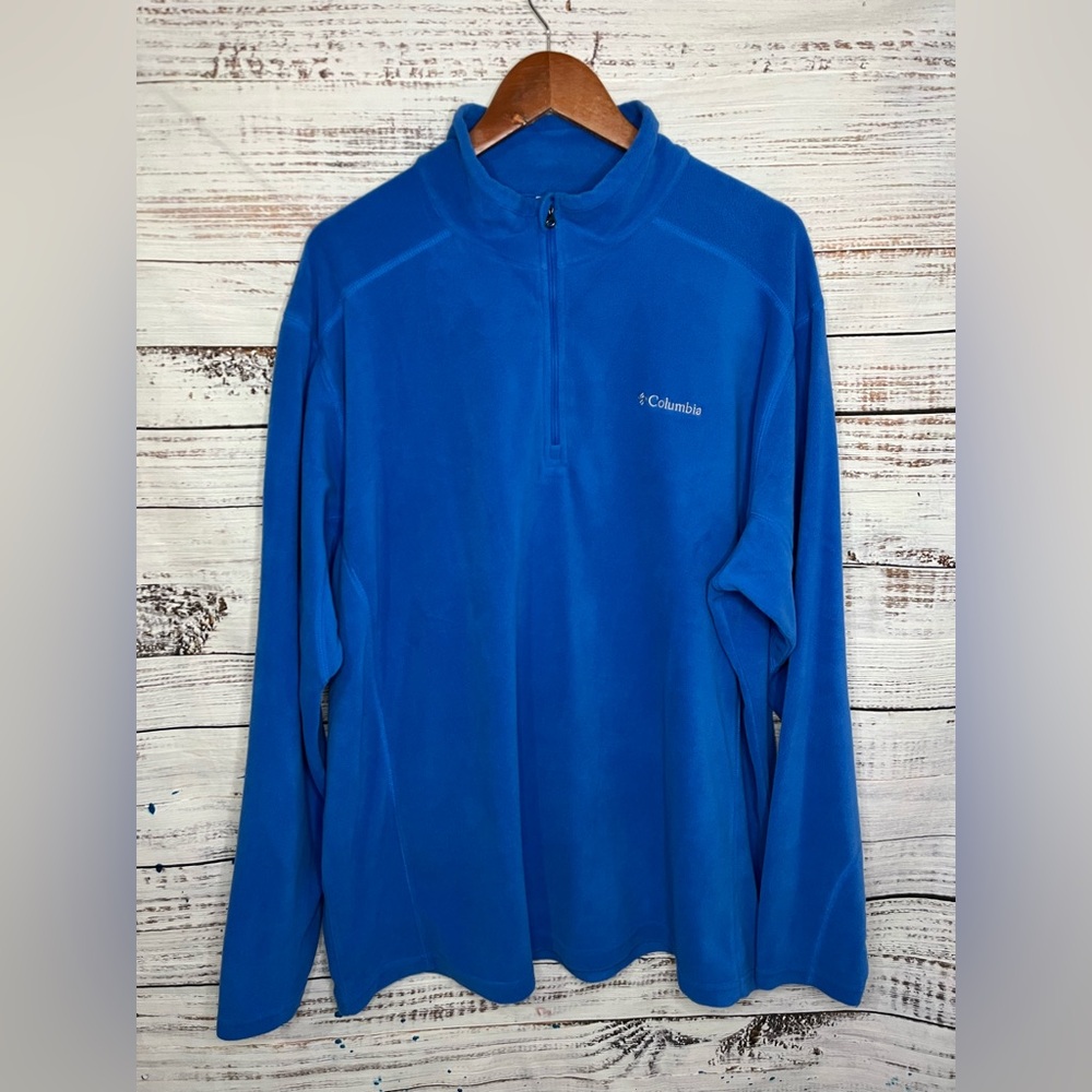 Columbia Blue Men’s Lightweight Fleece 1/4 Zip Pullover Sweater Size 2XL